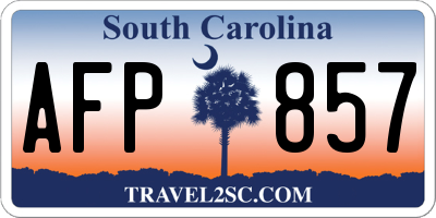 SC license plate AFP857