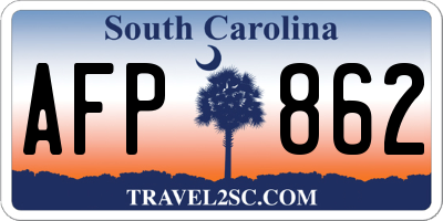 SC license plate AFP862