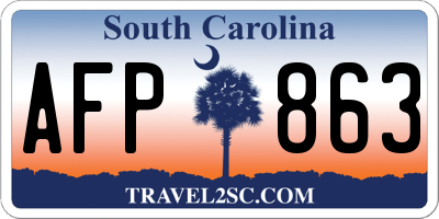 SC license plate AFP863
