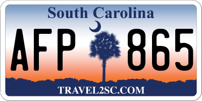 SC license plate AFP865