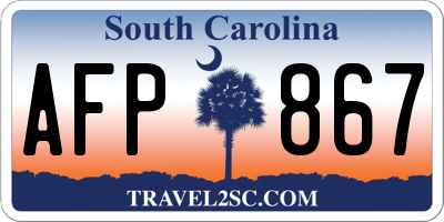 SC license plate AFP867