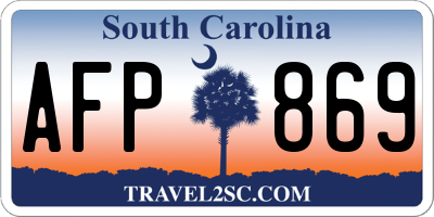 SC license plate AFP869
