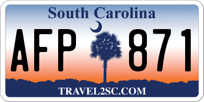 SC license plate AFP871