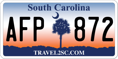 SC license plate AFP872