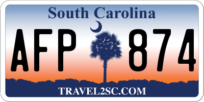 SC license plate AFP874