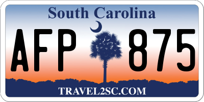 SC license plate AFP875