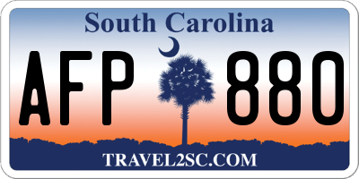 SC license plate AFP880