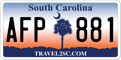 SC license plate AFP881