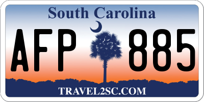 SC license plate AFP885
