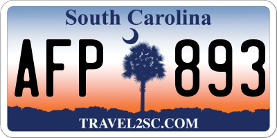 SC license plate AFP893
