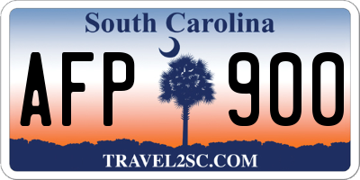 SC license plate AFP900