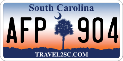 SC license plate AFP904