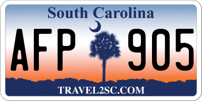 SC license plate AFP905