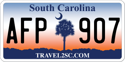 SC license plate AFP907