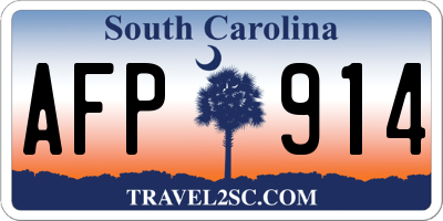 SC license plate AFP914