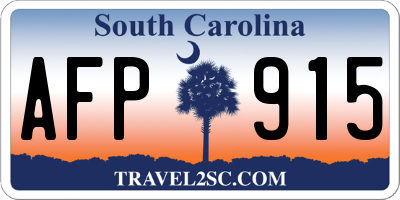 SC license plate AFP915