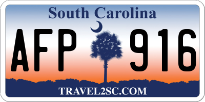 SC license plate AFP916