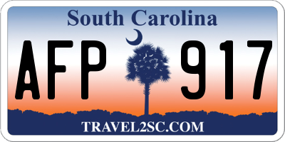 SC license plate AFP917