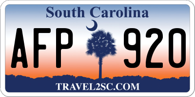 SC license plate AFP920