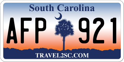 SC license plate AFP921