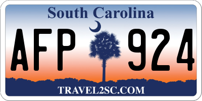 SC license plate AFP924