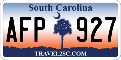 SC license plate AFP927