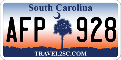 SC license plate AFP928