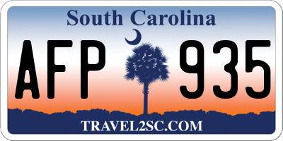 SC license plate AFP935