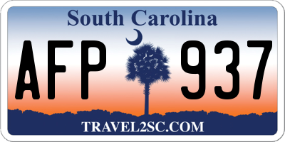 SC license plate AFP937
