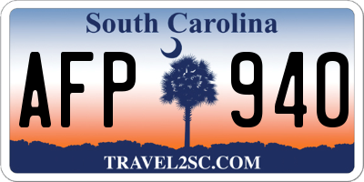 SC license plate AFP940