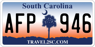 SC license plate AFP946