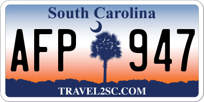 SC license plate AFP947