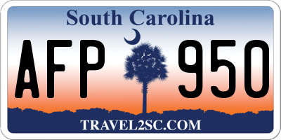 SC license plate AFP950