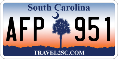 SC license plate AFP951