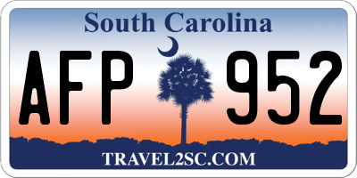 SC license plate AFP952