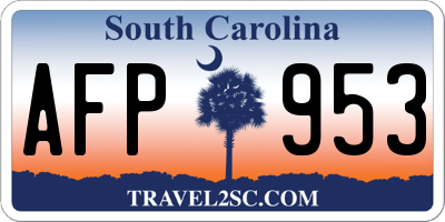SC license plate AFP953
