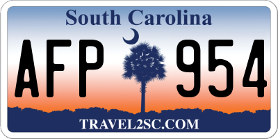 SC license plate AFP954