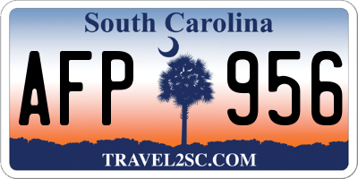 SC license plate AFP956