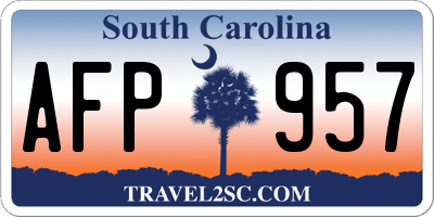 SC license plate AFP957