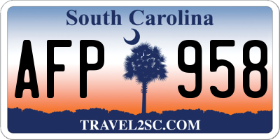 SC license plate AFP958
