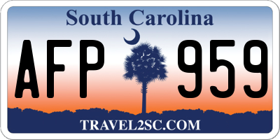 SC license plate AFP959