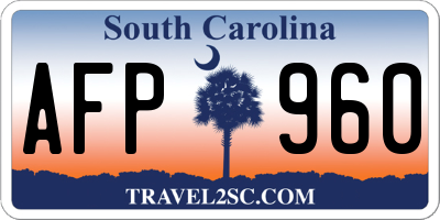 SC license plate AFP960