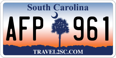 SC license plate AFP961