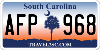 SC license plate AFP968