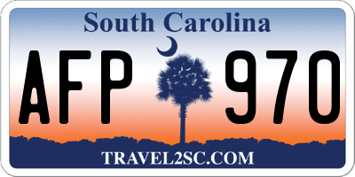 SC license plate AFP970