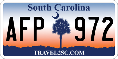 SC license plate AFP972