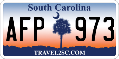 SC license plate AFP973