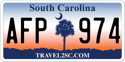 SC license plate AFP974