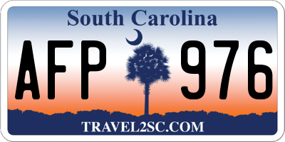 SC license plate AFP976