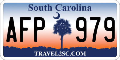 SC license plate AFP979